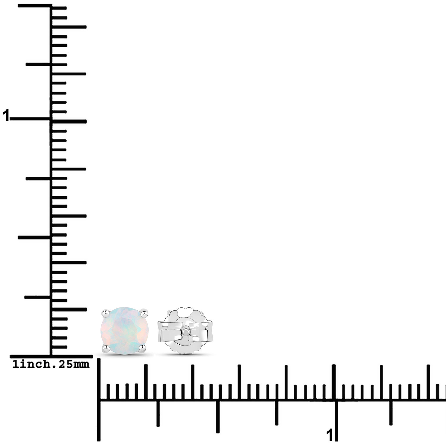 0.54 Carat Ethiopian Opal .925 Sterling Silver Earrings