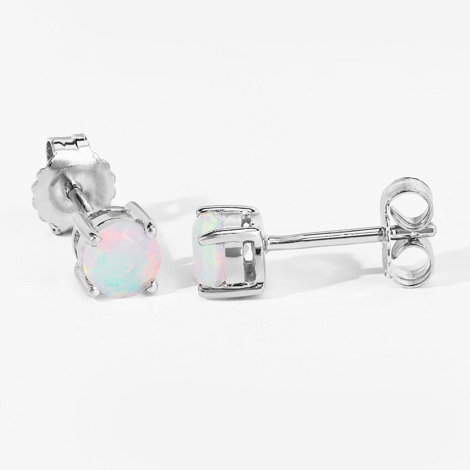 0.54 Carat Ethiopian Opal .925 Sterling Silver Earrings
