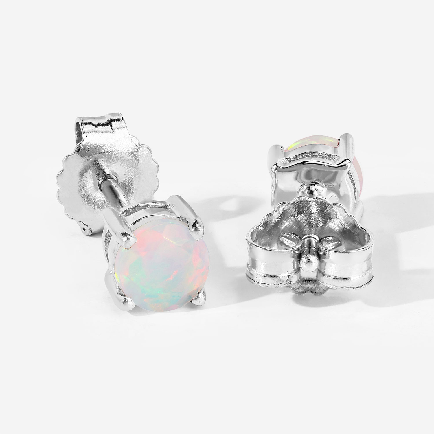 0.54 Carat Ethiopian Opal .925 Sterling Silver Earrings