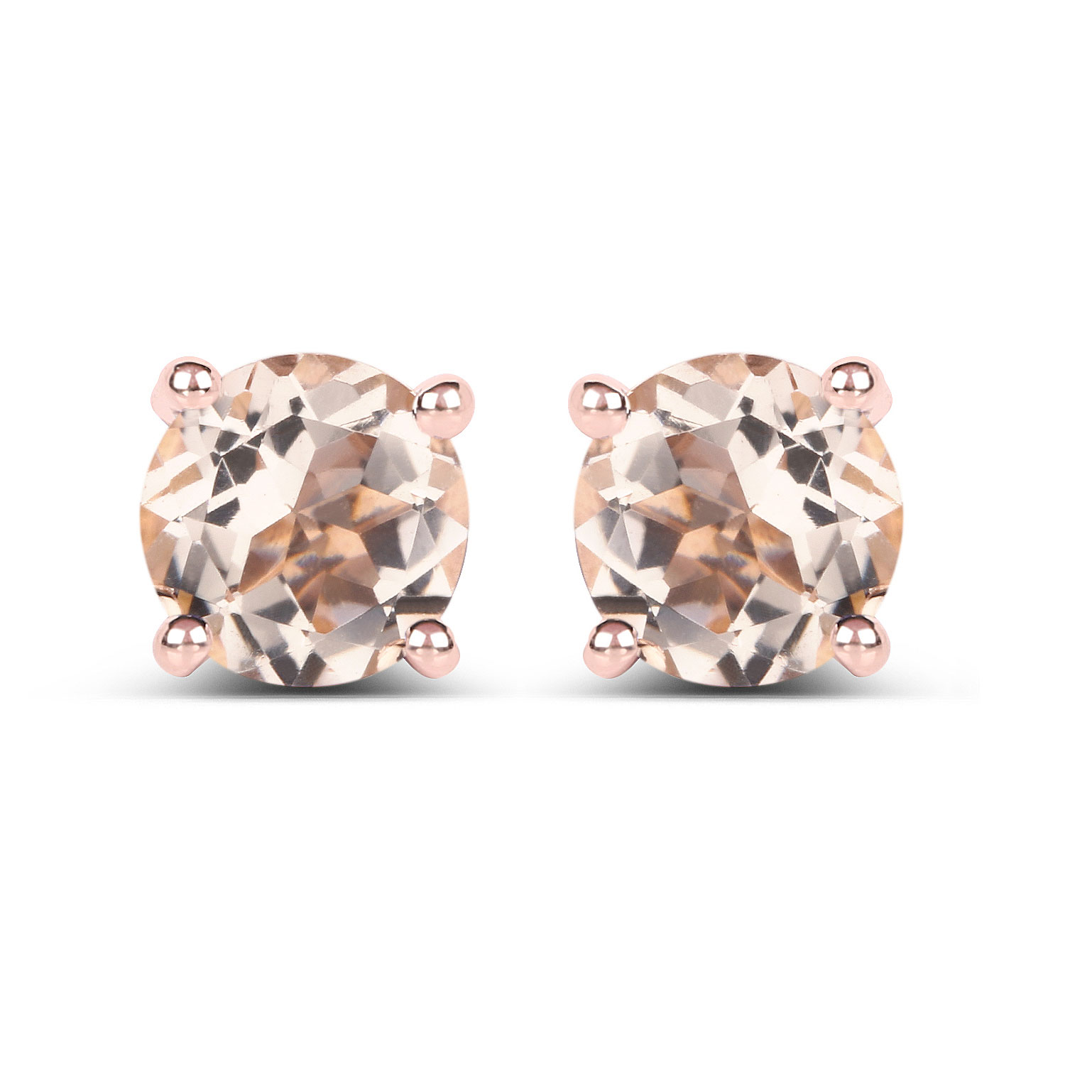 0.80 Carat Genuine Morganite .925 Sterling Silver Earrings