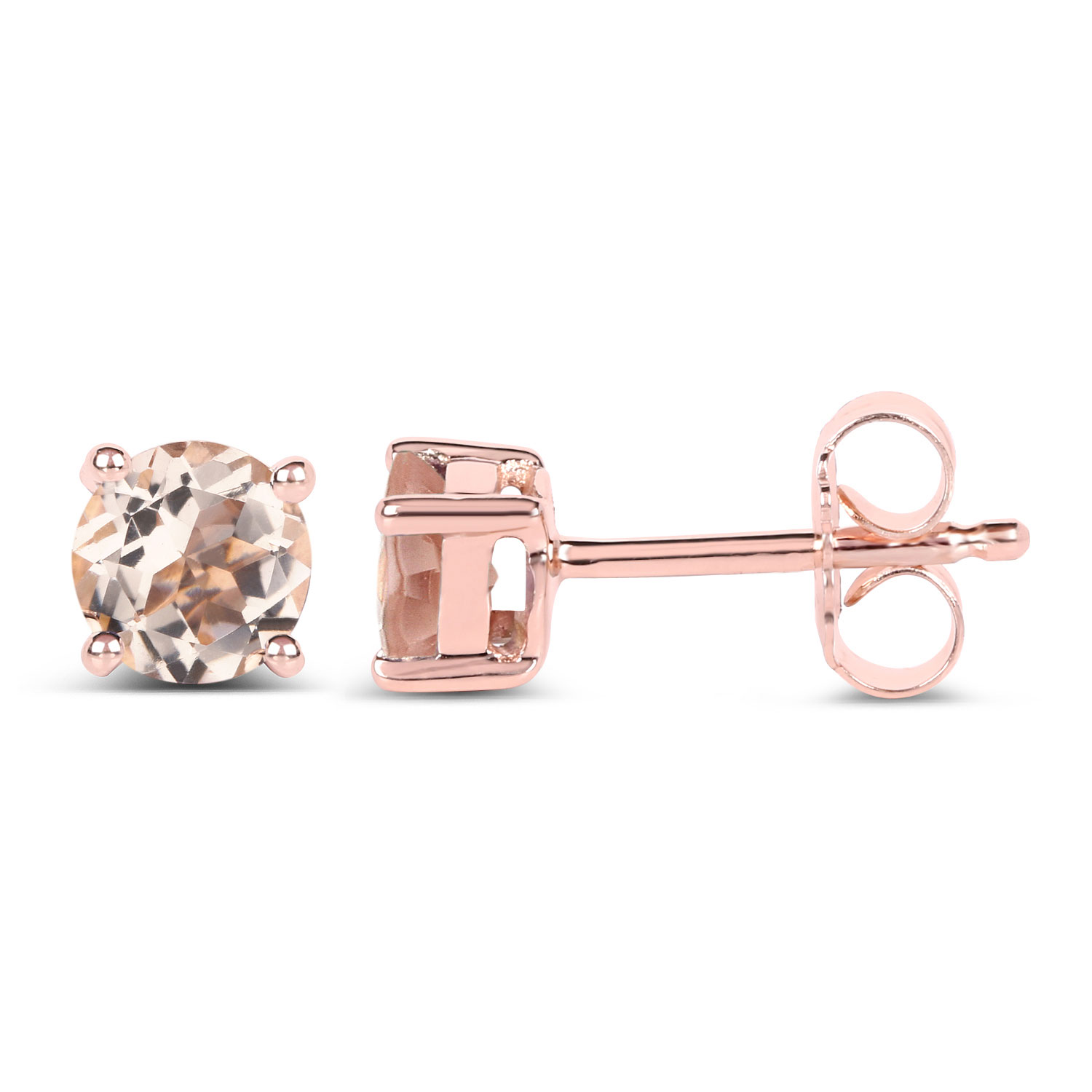 0.80 Carat Genuine Morganite .925 Sterling Silver Earrings