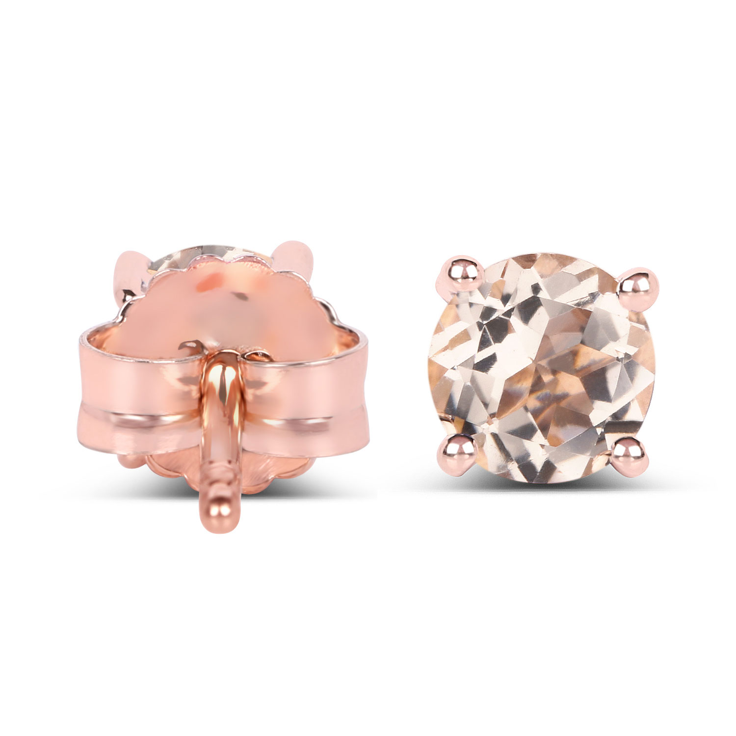 0.80 Carat Genuine Morganite .925 Sterling Silver Earrings