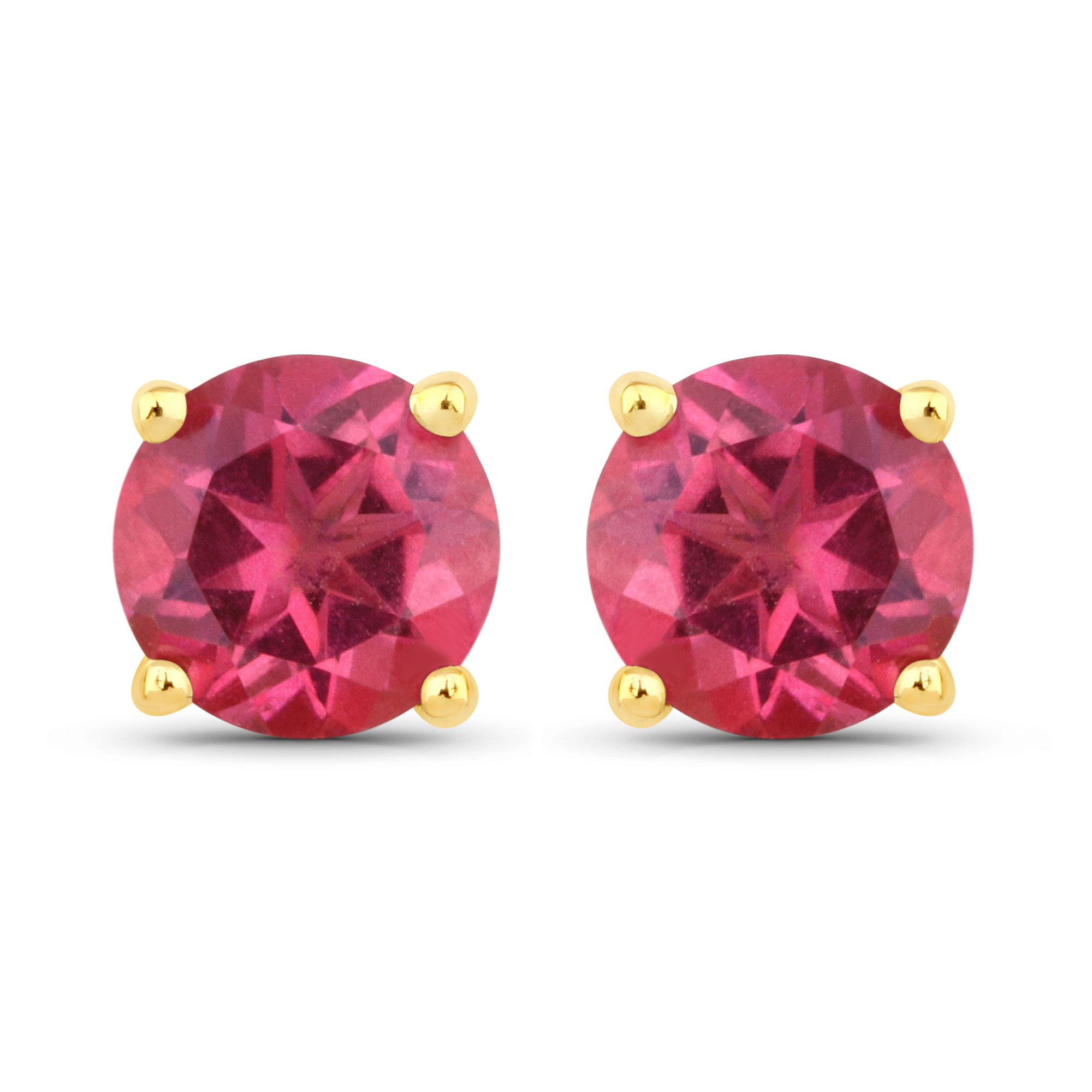 1.38 Carat Genuine Pink Topaz .925 Sterling Silver Earrings