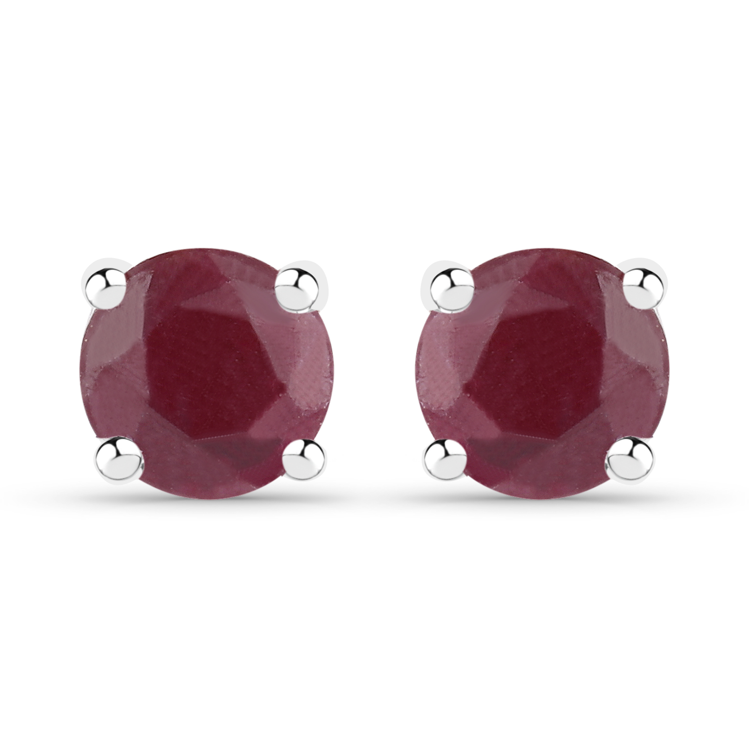 1.10 Carat Genuine Ruby .925 Sterling Silver Earrings