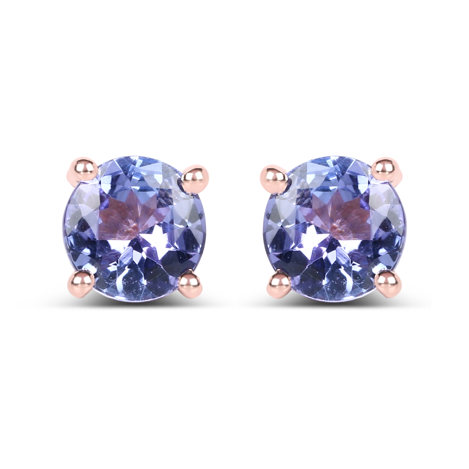 14K Rose Gold Plated 0.94 Carat Genuine Tanzanite .925 Sterling Silver Earrings
