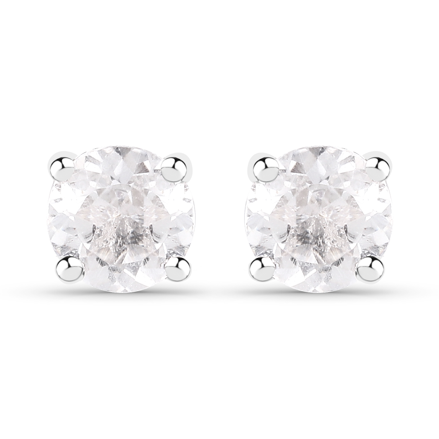 1.20 Carat Genuine White Topaz .925 Sterling Silver Earrings