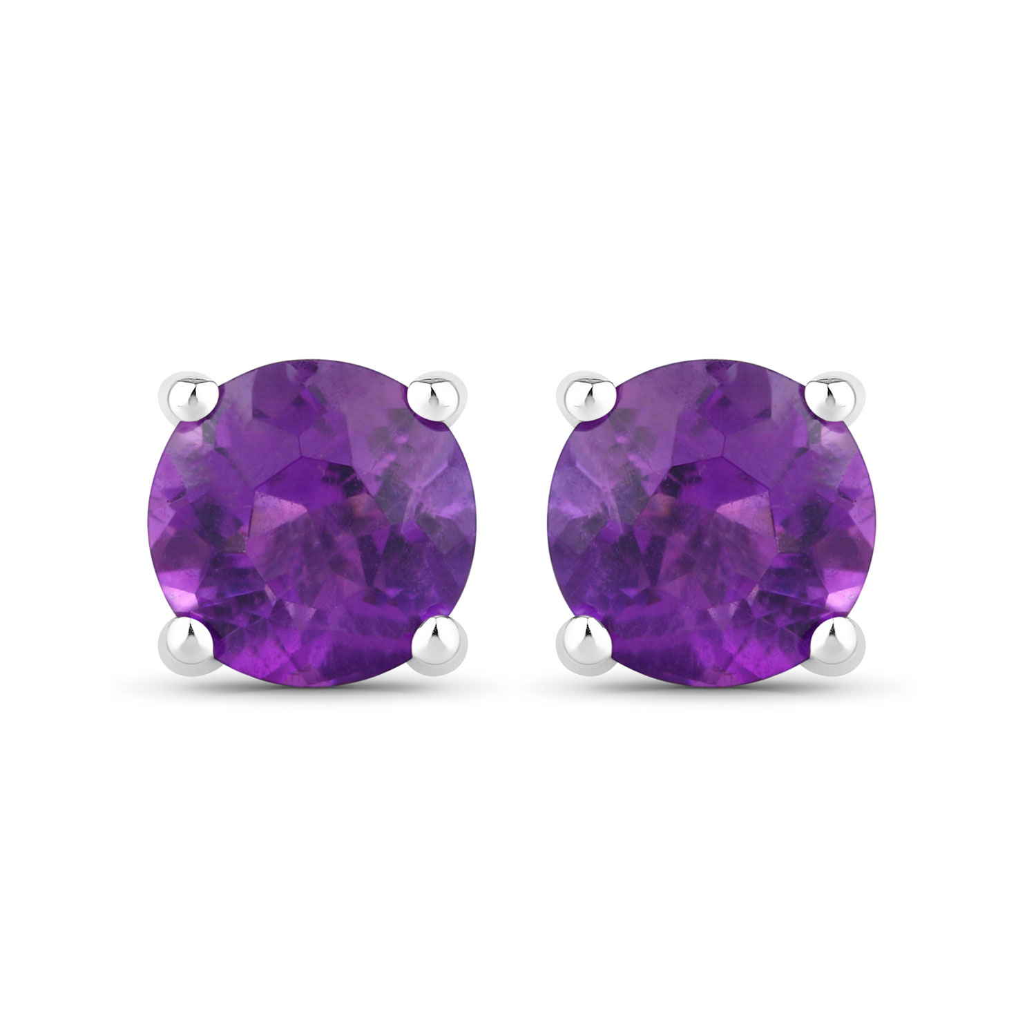 0.48 Carat Genuine Amethyst .925 Sterling Silver Earrings