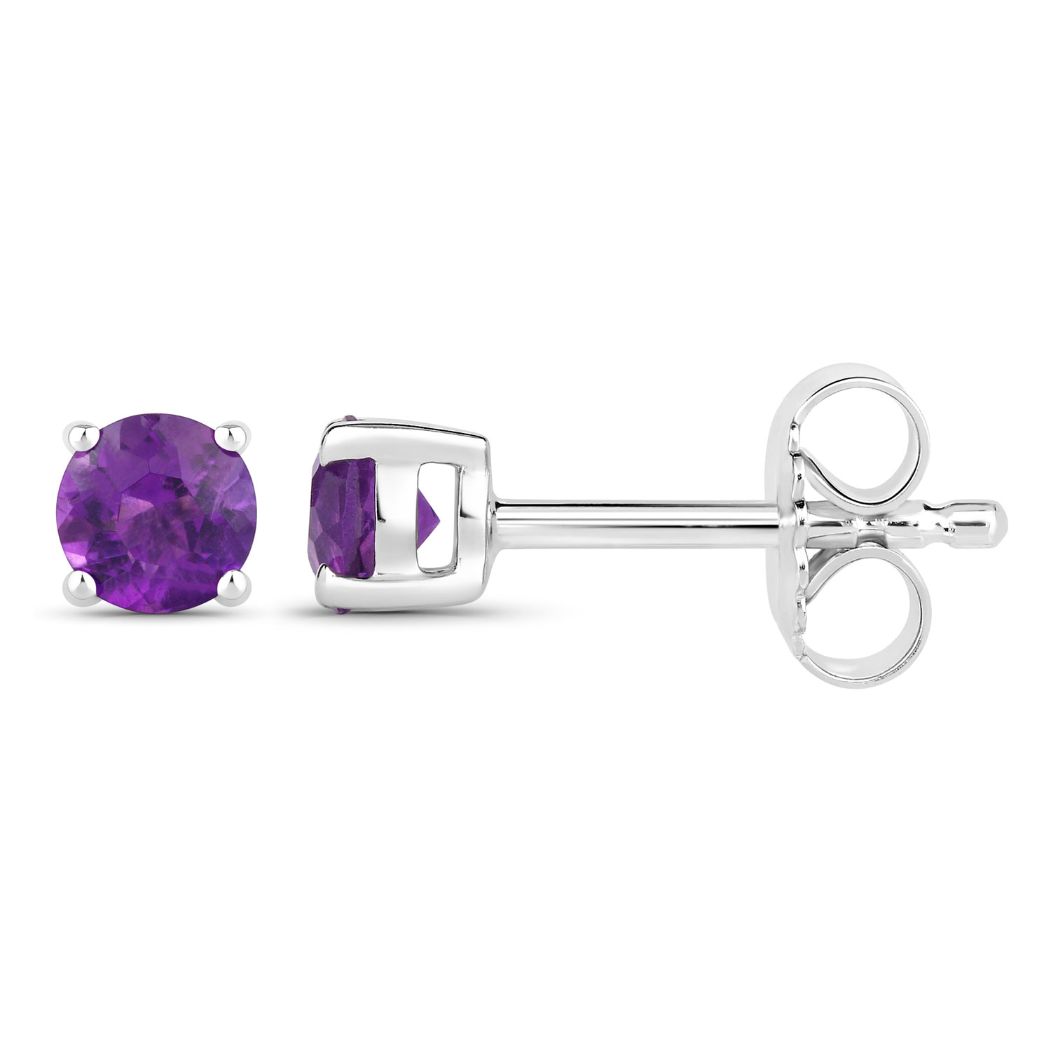 0.48 Carat Genuine Amethyst .925 Sterling Silver Earrings