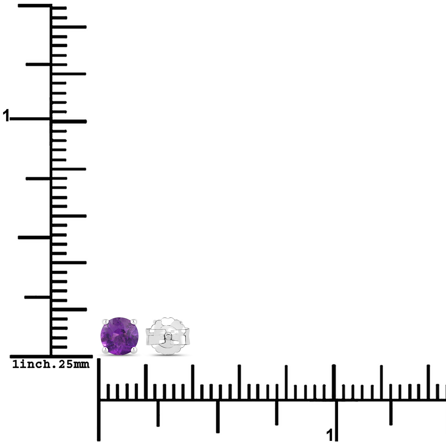 0.48 Carat Genuine Amethyst .925 Sterling Silver Earrings