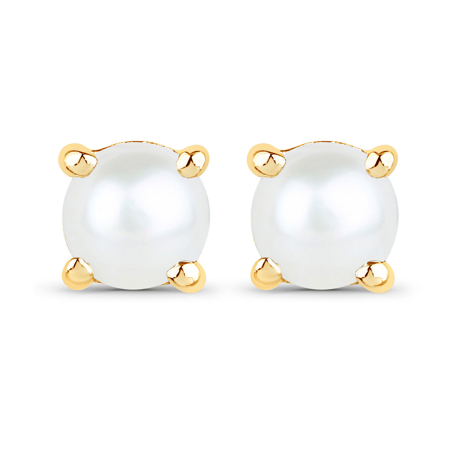 1.60 Carat Genuine Pearl 10K Yellow Gold Earrings