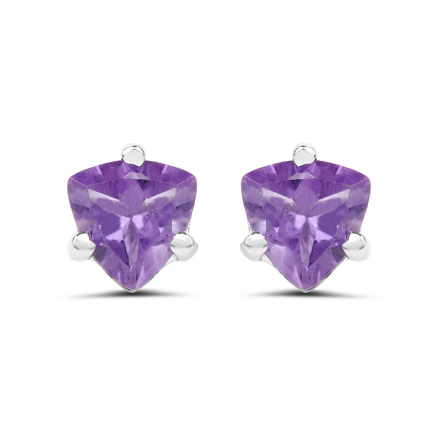 0.80 Carat Genuine Amethyst .925 Sterling Silver Earrings