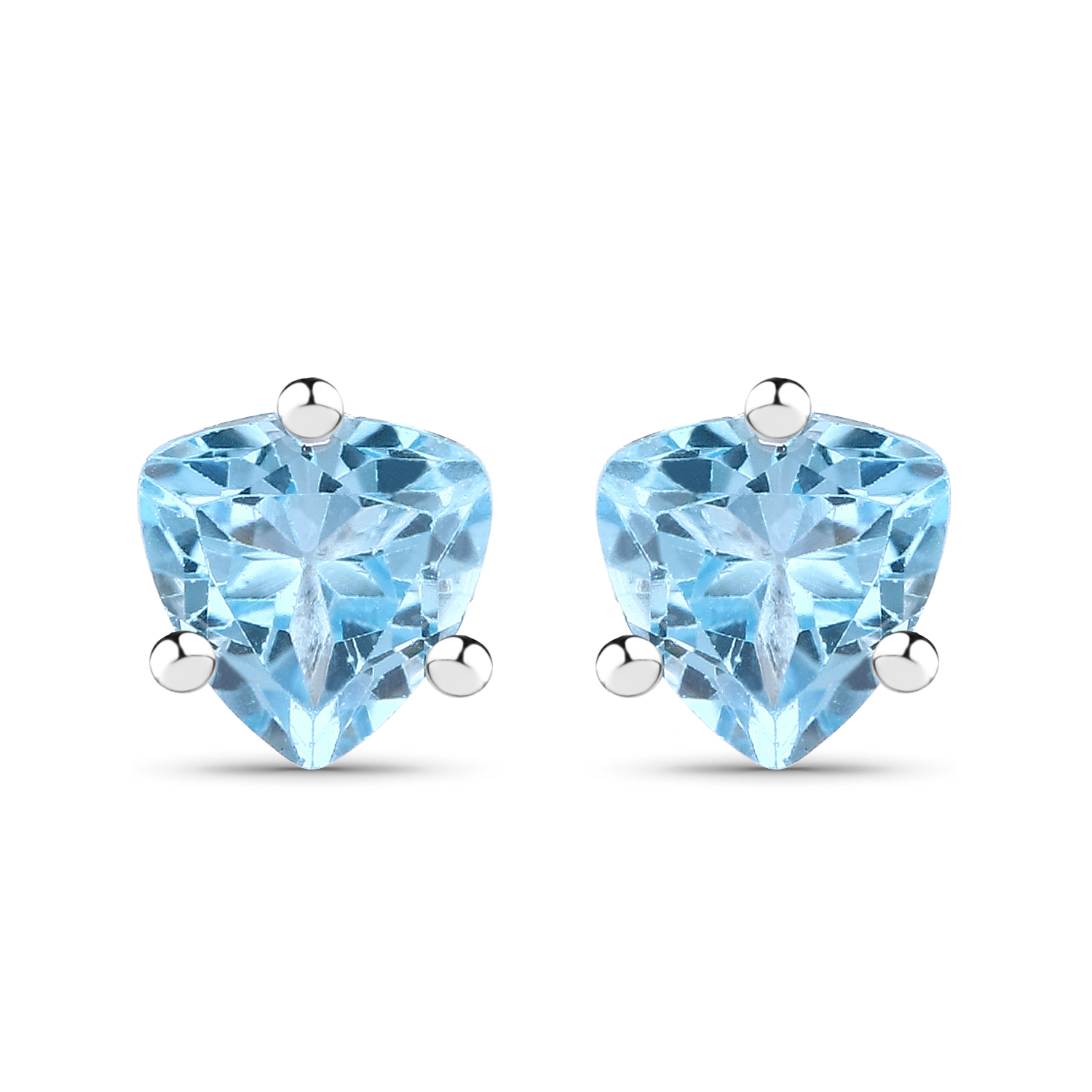 1.00 Carat Genuine Blue Topaz .925 Sterling Silver Earrings