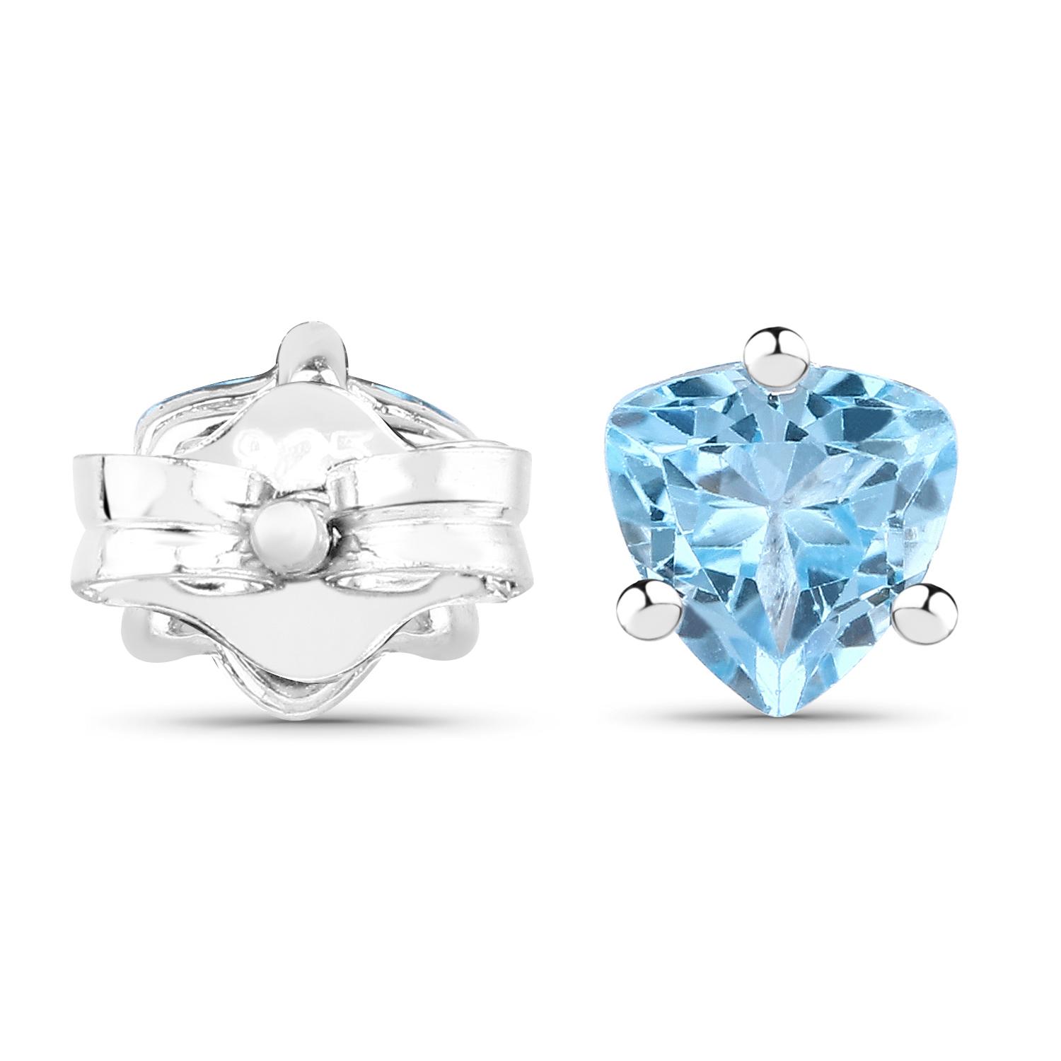 1.00 Carat Genuine Blue Topaz .925 Sterling Silver Earrings