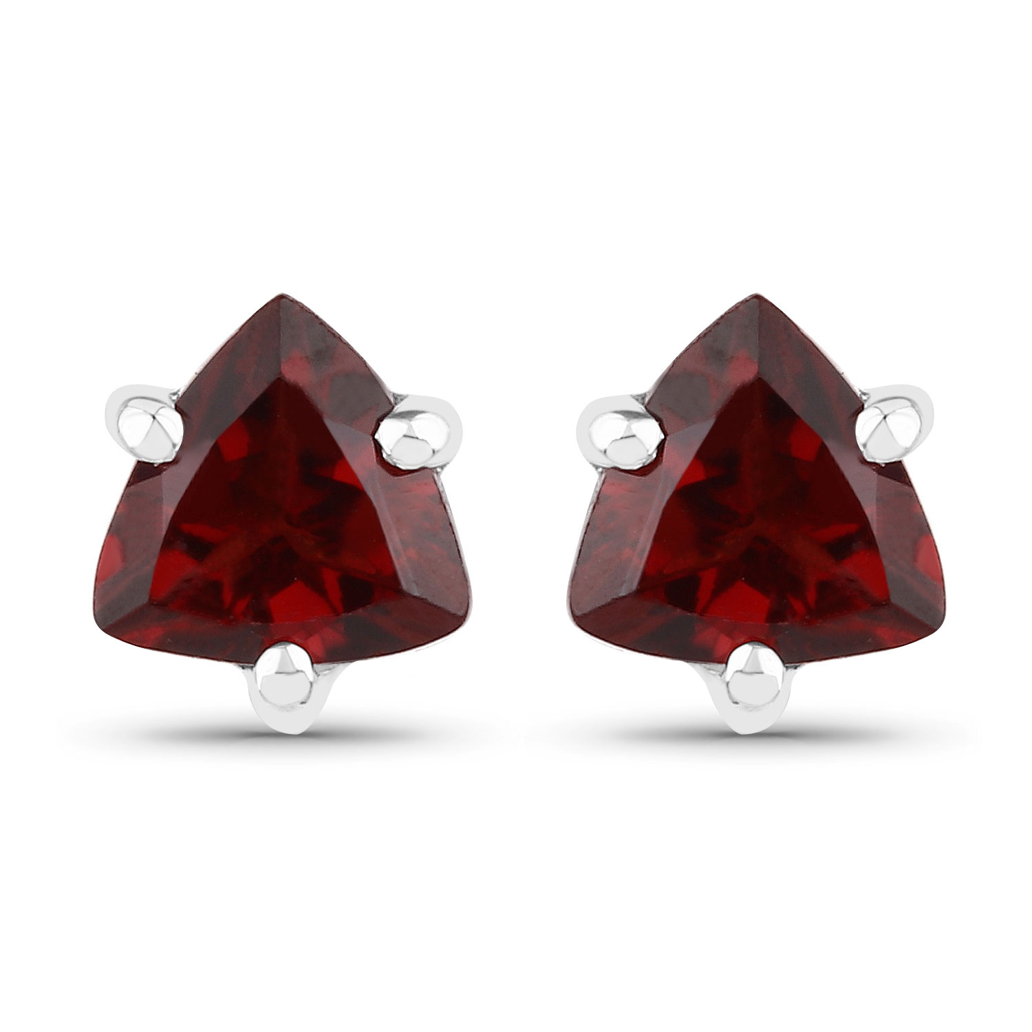 0.70 Carat Genuine Garnet .925 Sterling Silver Earrings