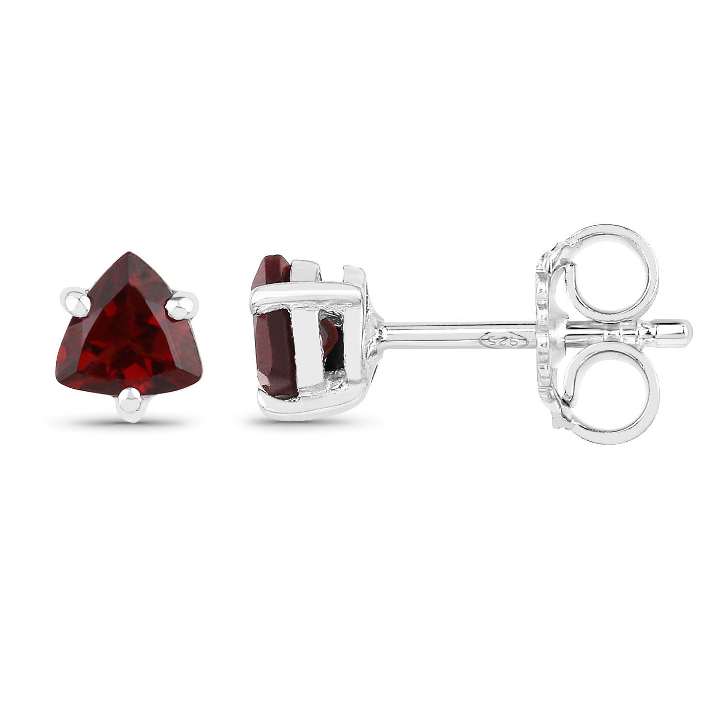 0.70 Carat Genuine Garnet .925 Sterling Silver Earrings