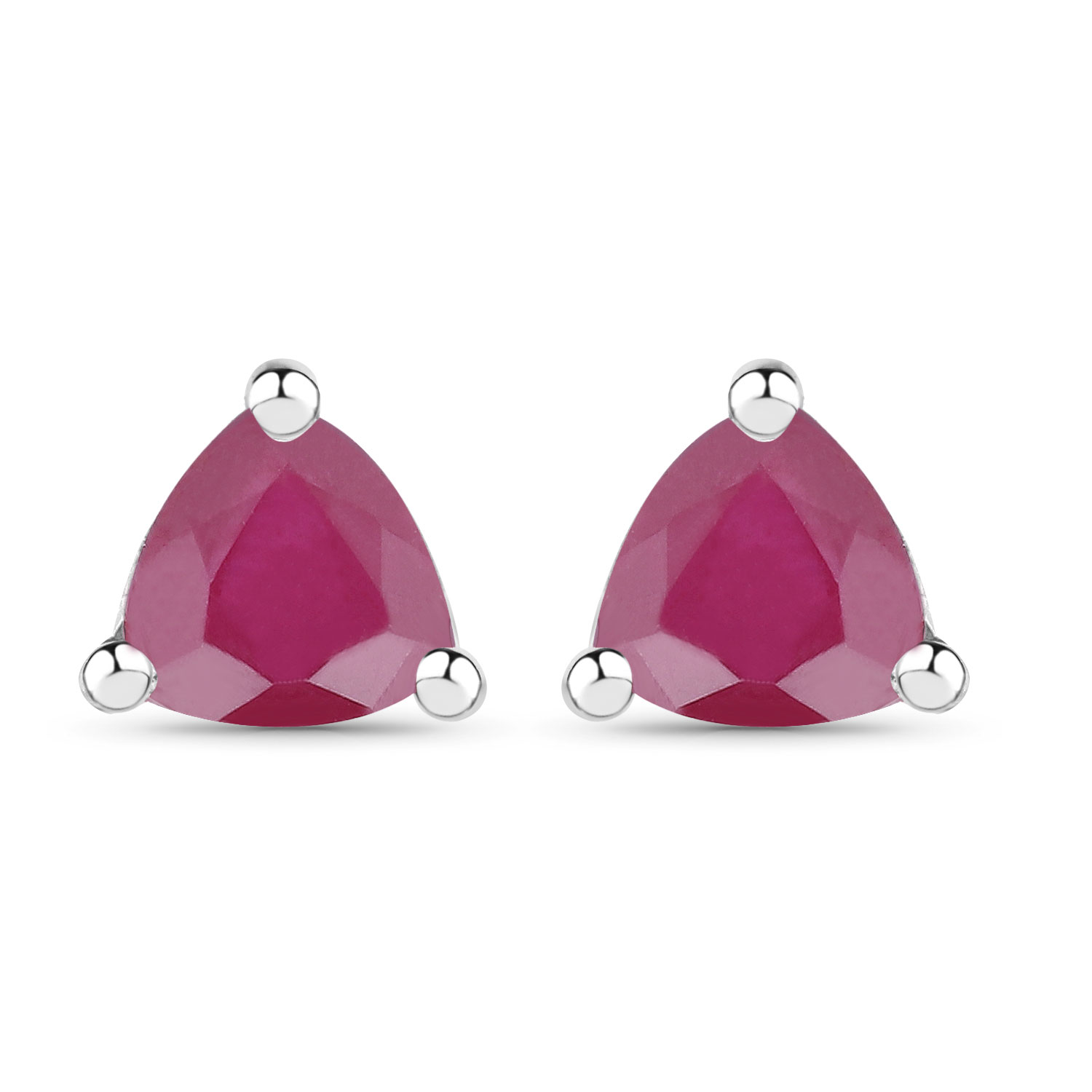 0.70 Carat Genuine Ruby .925 Sterling Silver Earrings