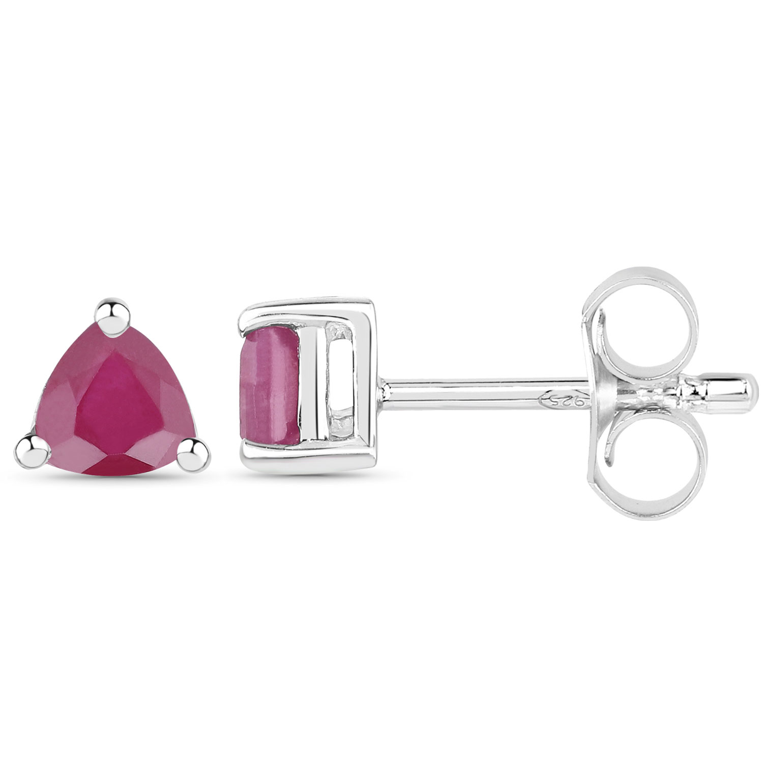 0.70 Carat Genuine Ruby .925 Sterling Silver Earrings