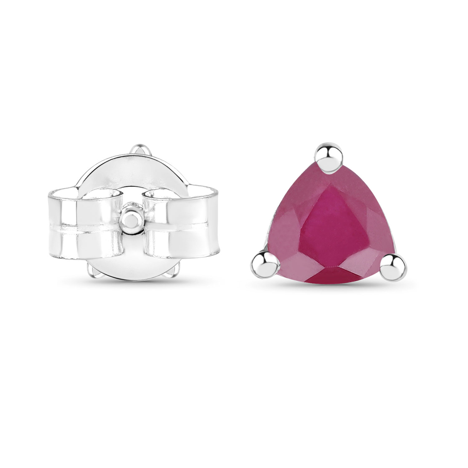 0.70 Carat Genuine Ruby .925 Sterling Silver Earrings