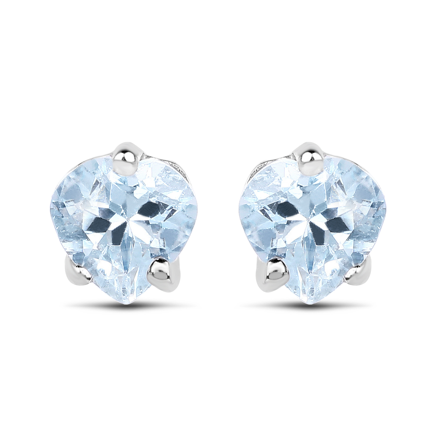 0.66 Carat Genuine Aquamarine .925 Sterling Silver Earrings