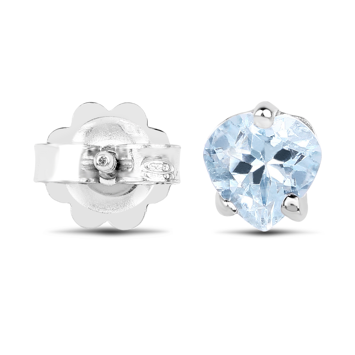 0.66 Carat Genuine Aquamarine .925 Sterling Silver Earrings