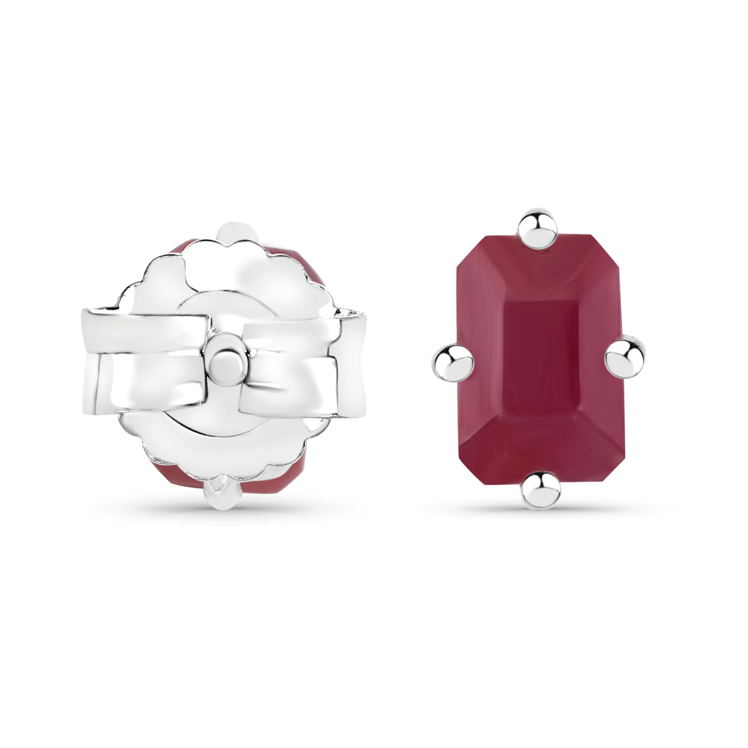 1.50 Carat Genuine Ruby .925 Sterling Silver Earrings