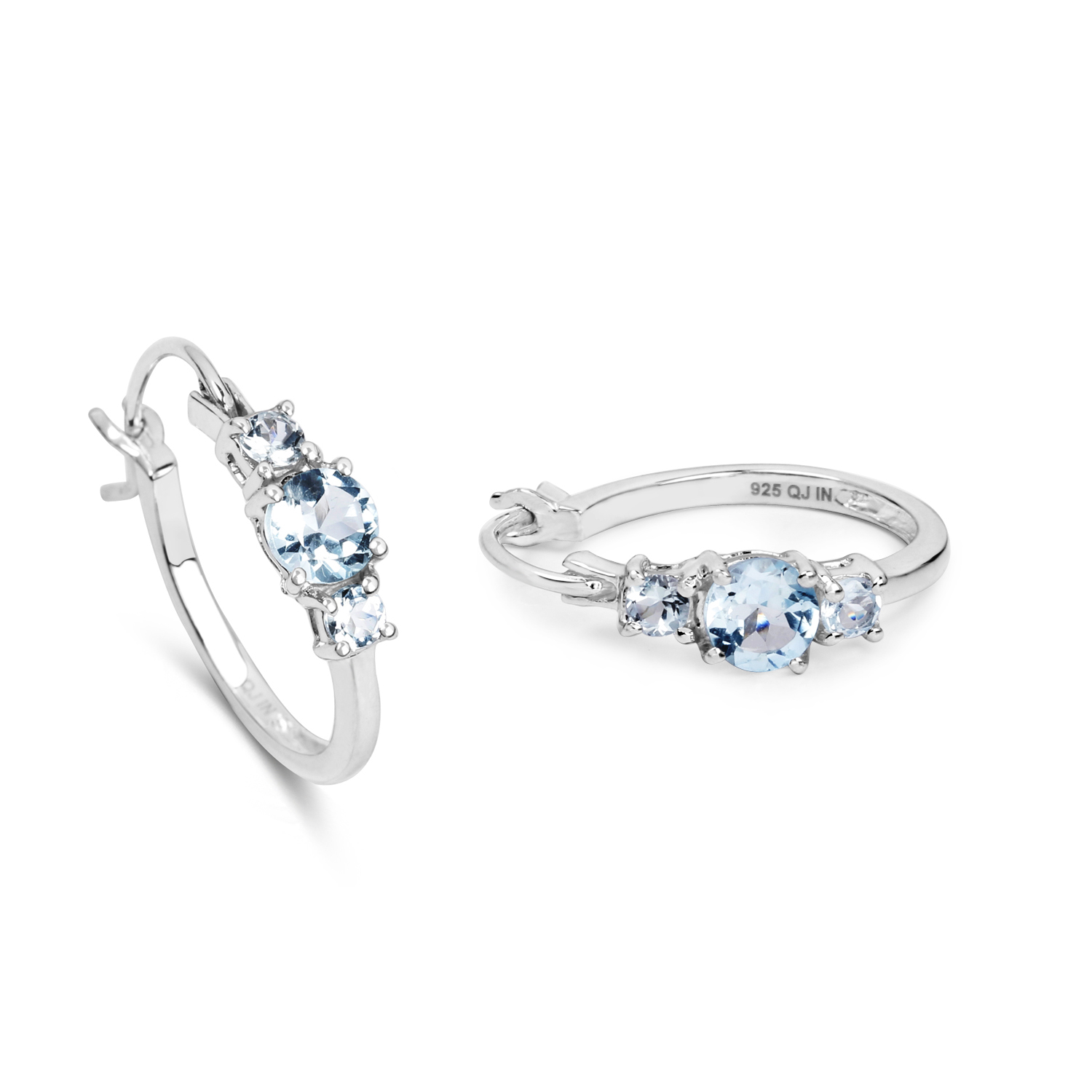 1.68 Carat Genuine Blue Topaz .925 Sterling Silver Earrings