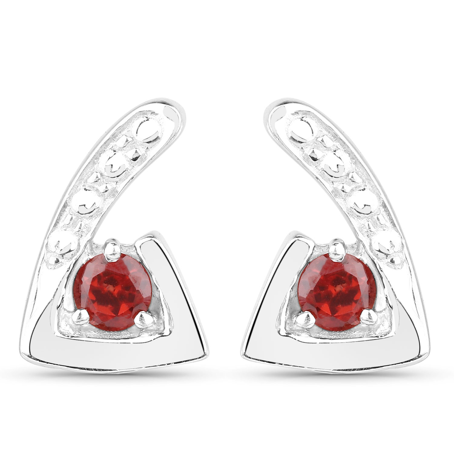 0.44 Carat Genuine Garnet .925 Sterling Silver Earrings