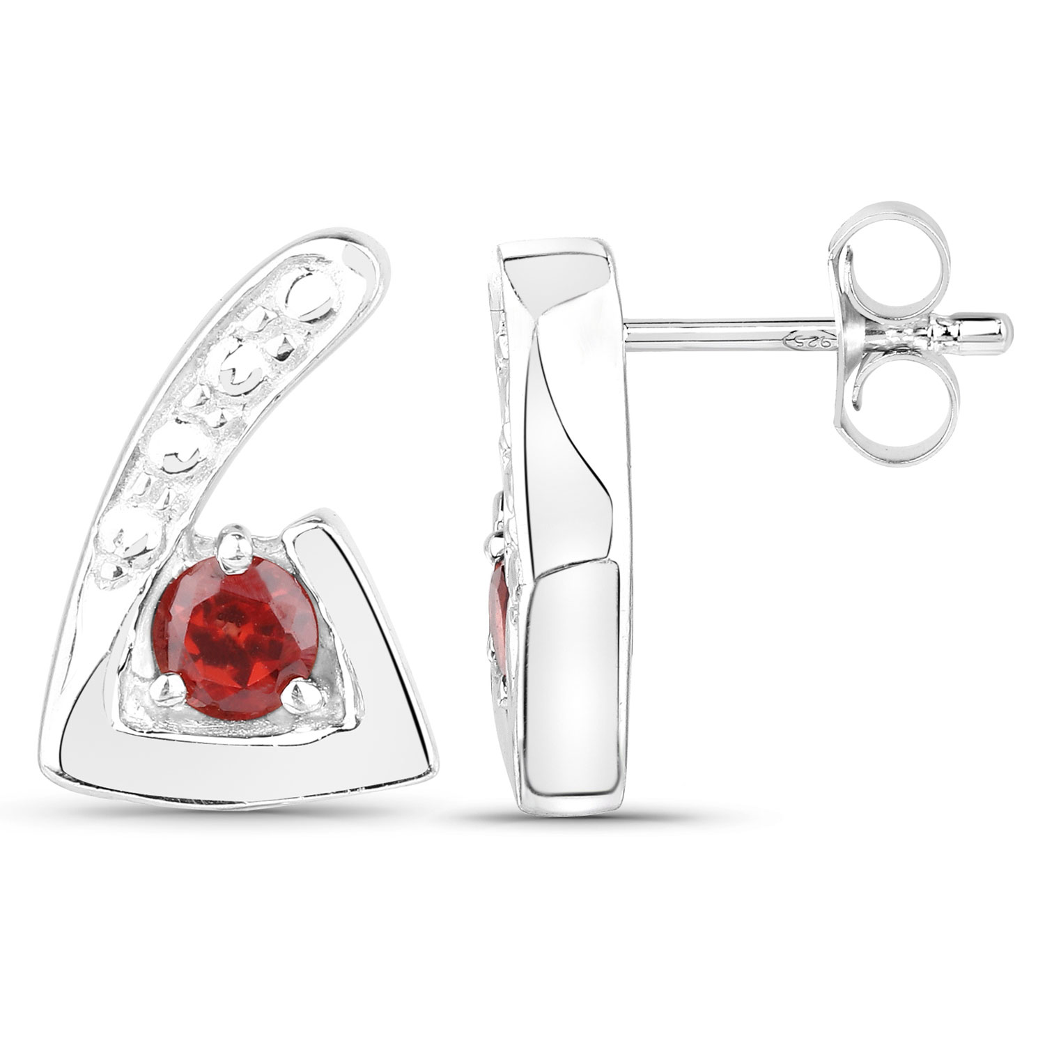 0.44 Carat Genuine Garnet .925 Sterling Silver Earrings