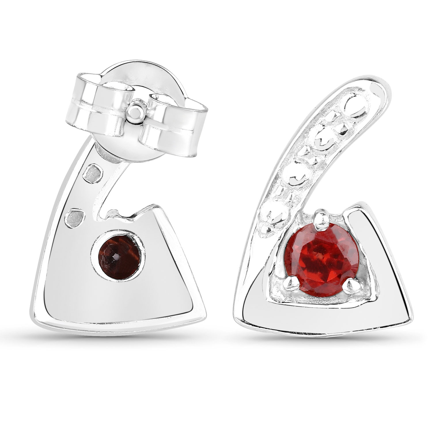 0.44 Carat Genuine Garnet .925 Sterling Silver Earrings