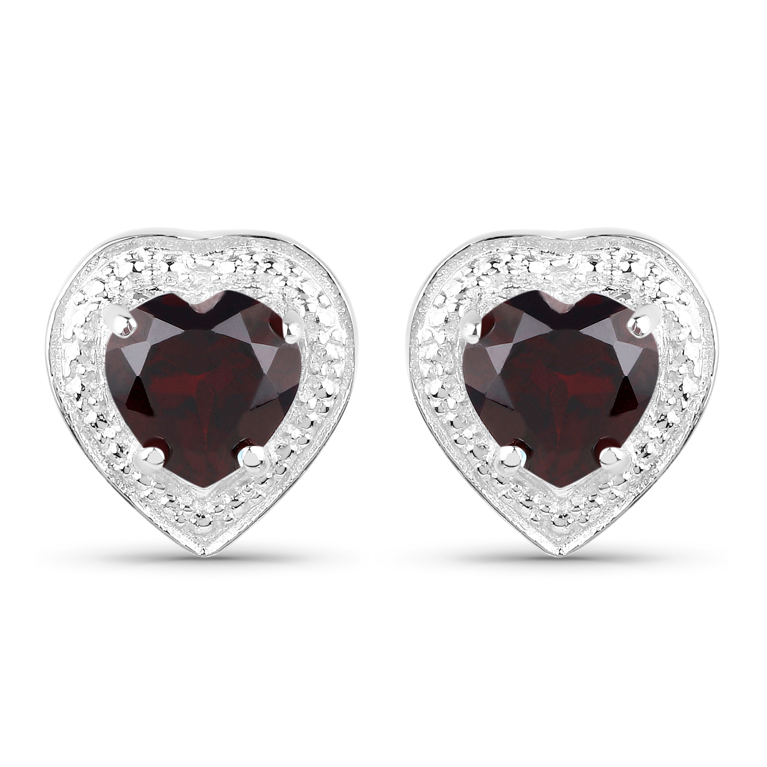1.76 Carat Genuine Garnet .925 Sterling Silver Earrings