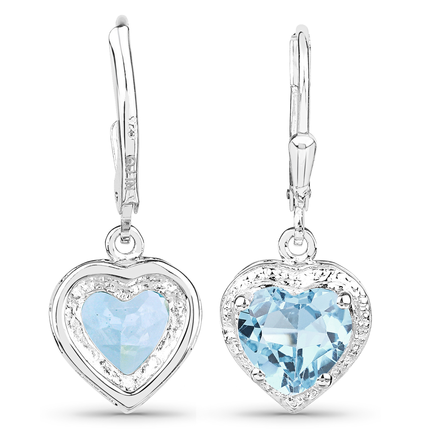4.00 Carat Genuine Blue Topaz .925 Sterling Silver Earrings