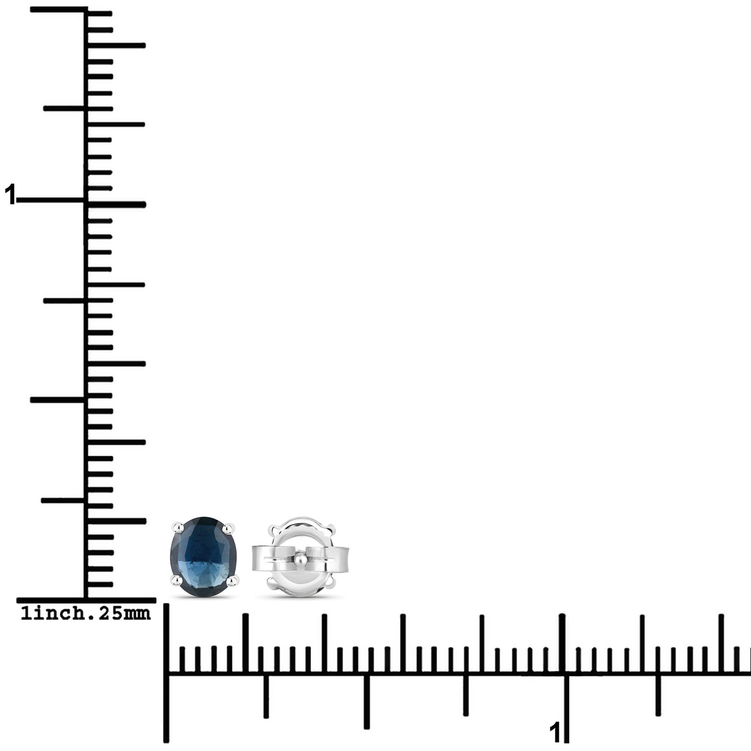 0.68 Carat Genuine Blue Sapphire 10K White Gold Earrings