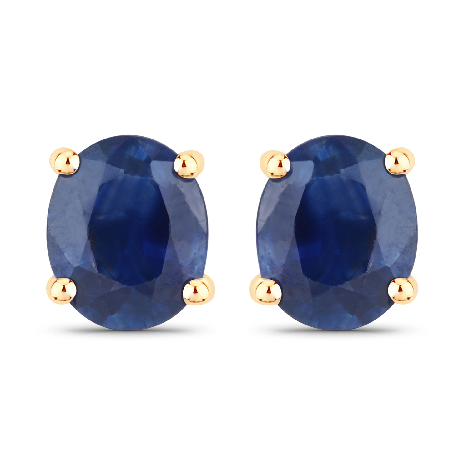 0.68 Carat Genuine Blue Sapphire 14K Yellow Gold Earrings