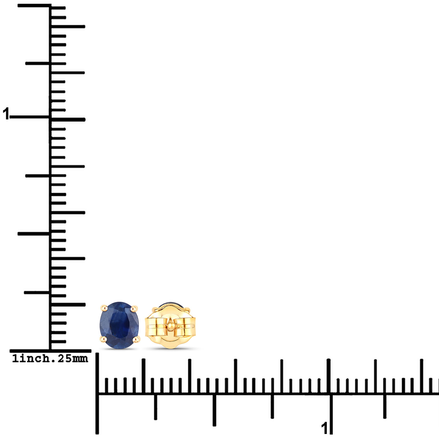 0.68 Carat Genuine Blue Sapphire 14K Yellow Gold Earrings