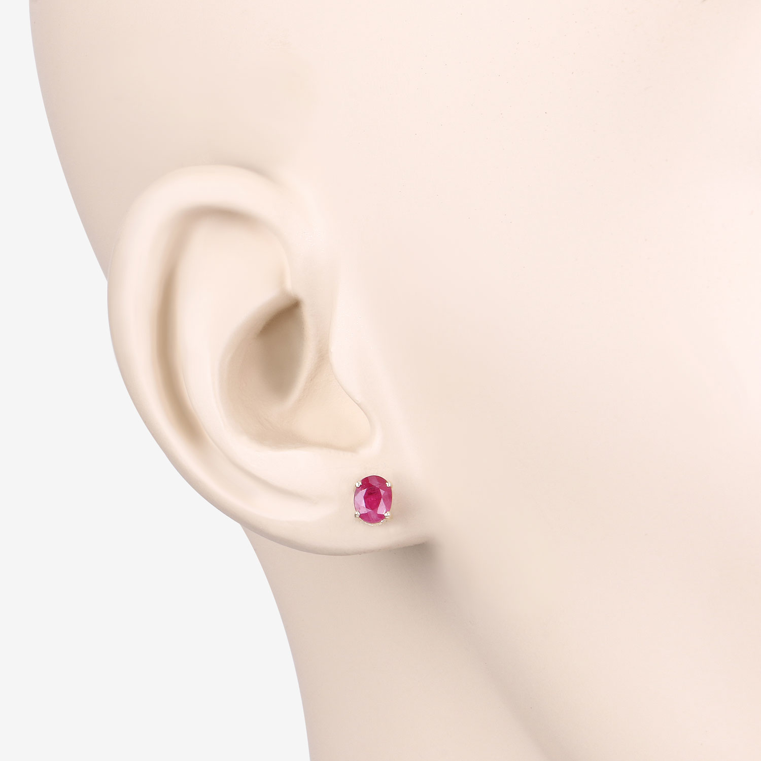 0.60 Carat Genuine Ruby 10K Yellow Gold Earrings
