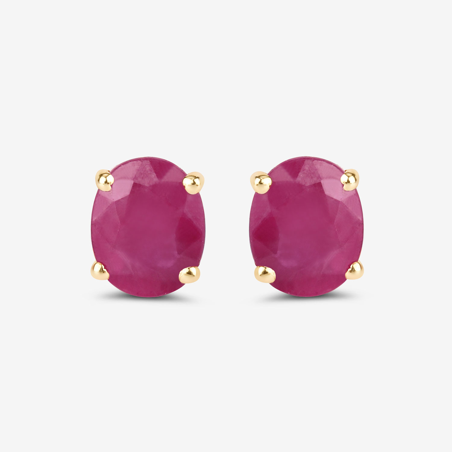 0.60 Carat Genuine Ruby 10K Yellow Gold Earrings