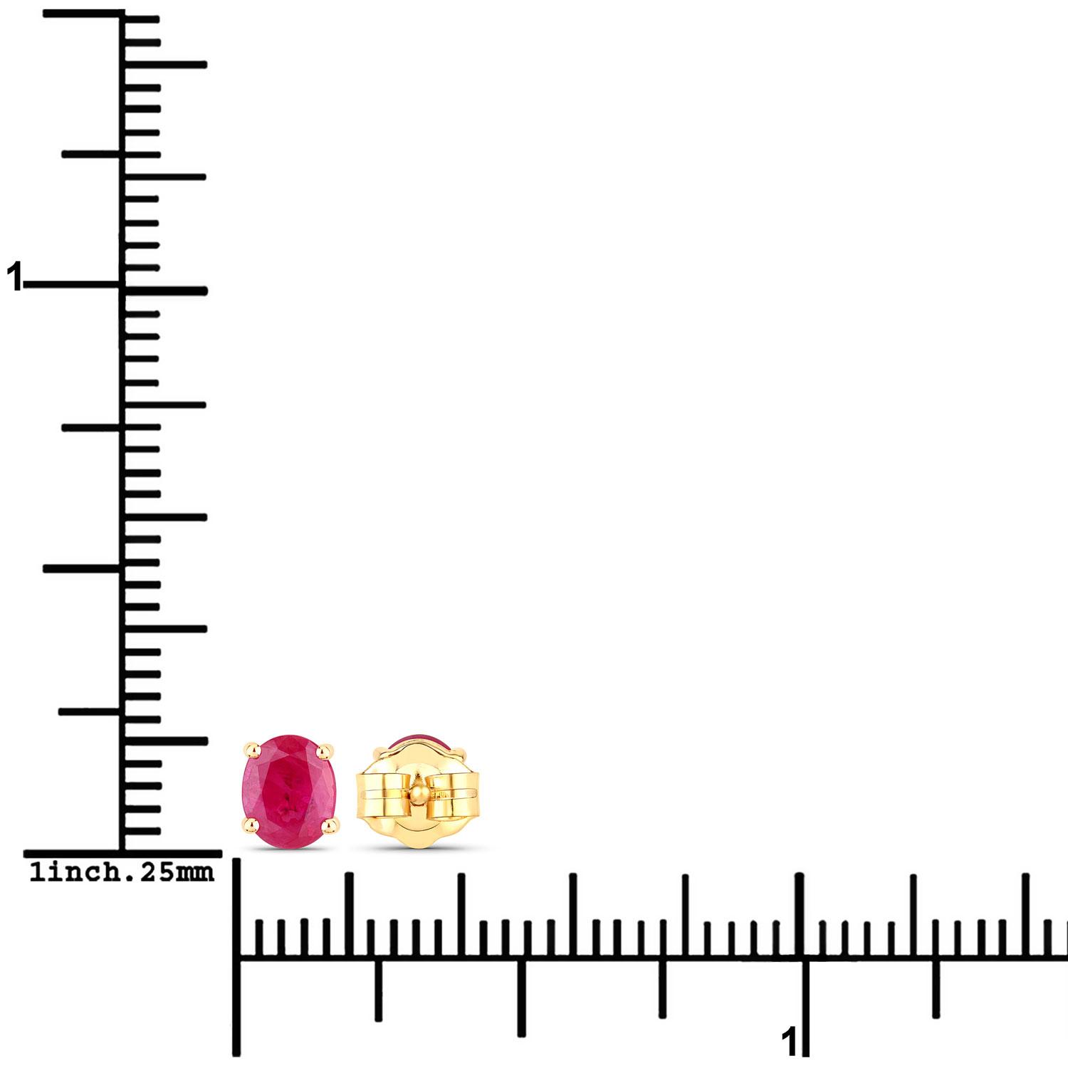 0.60 Carat Genuine Ruby 14K Yellow Gold Earrings