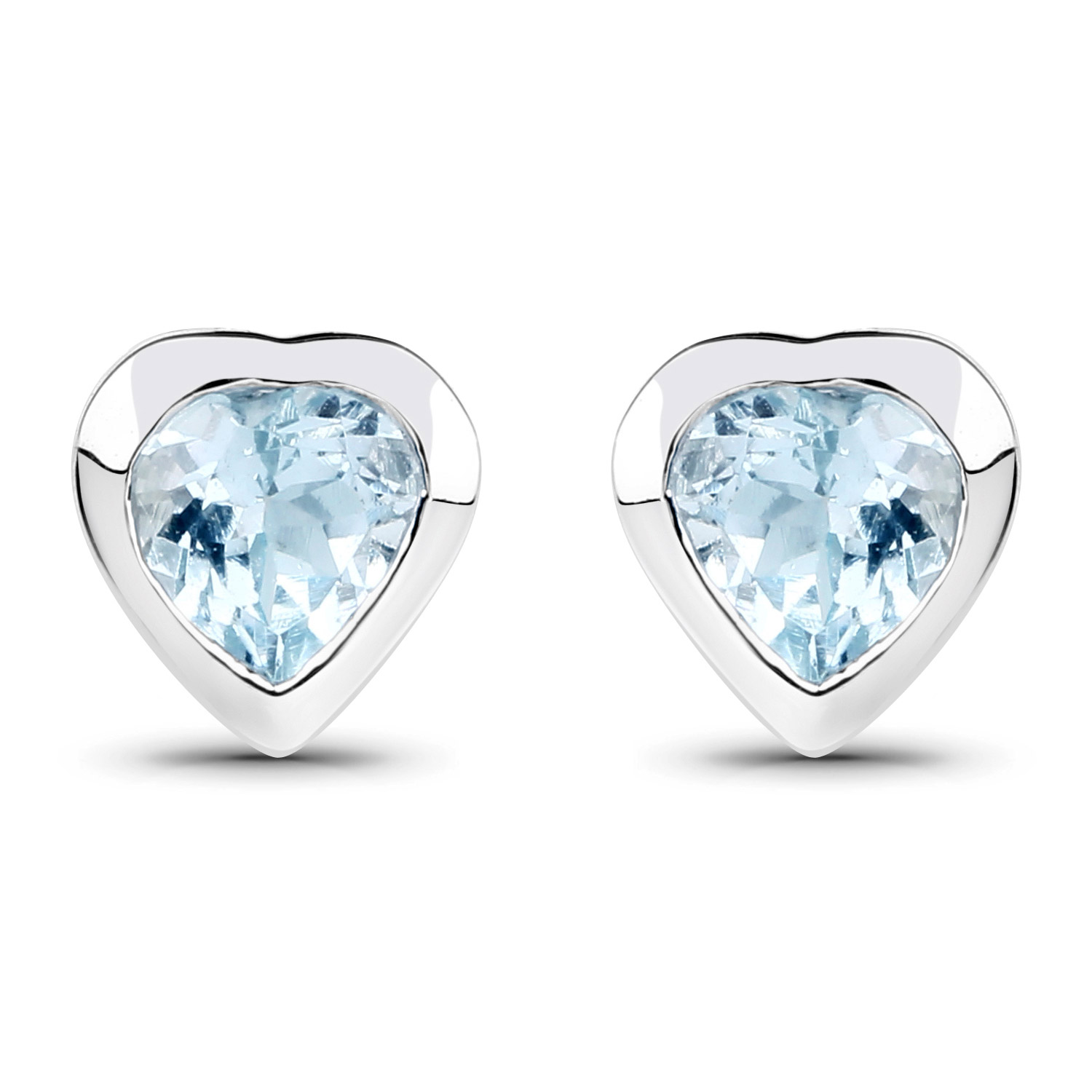 0.66 Carat Genuine Aquamarine .925 Sterling Silver Earrings