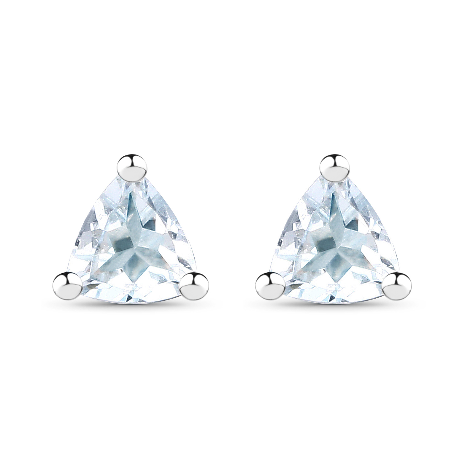 0.32 Carat Genuine Aquamarine .925 Sterling Silver Earrings