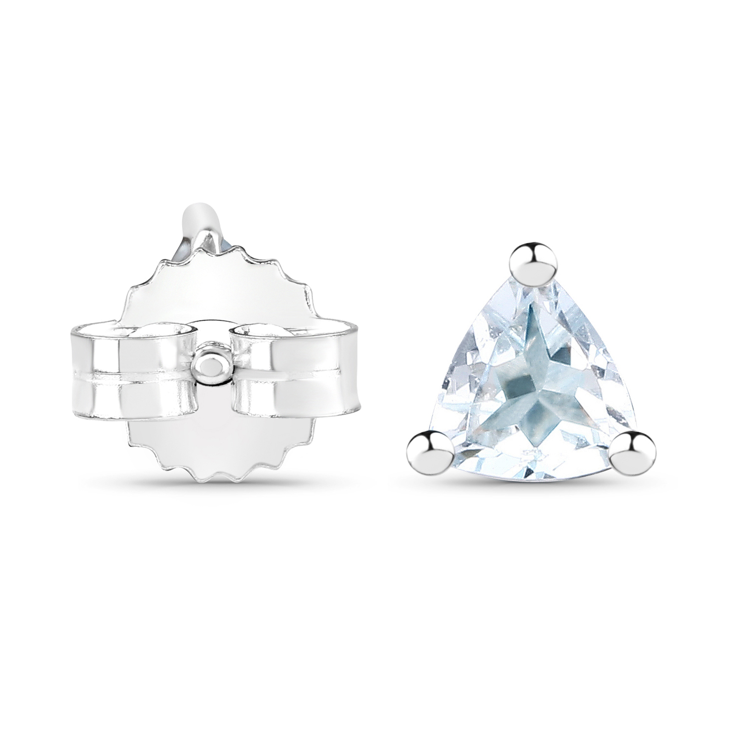 0.32 Carat Genuine Aquamarine .925 Sterling Silver Earrings