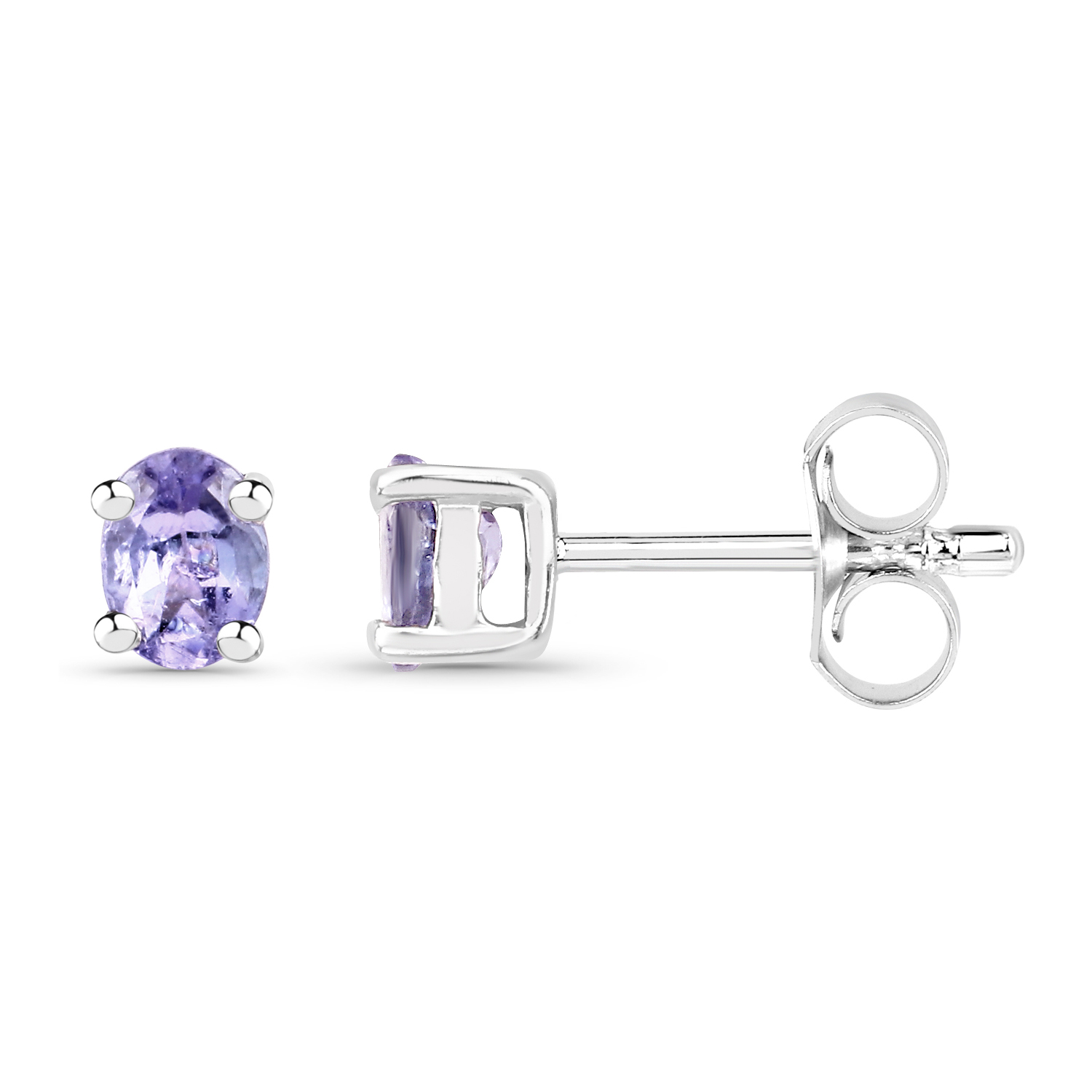0.34 Carat Genuine Tanzanite .925 Sterling Silver Earrings