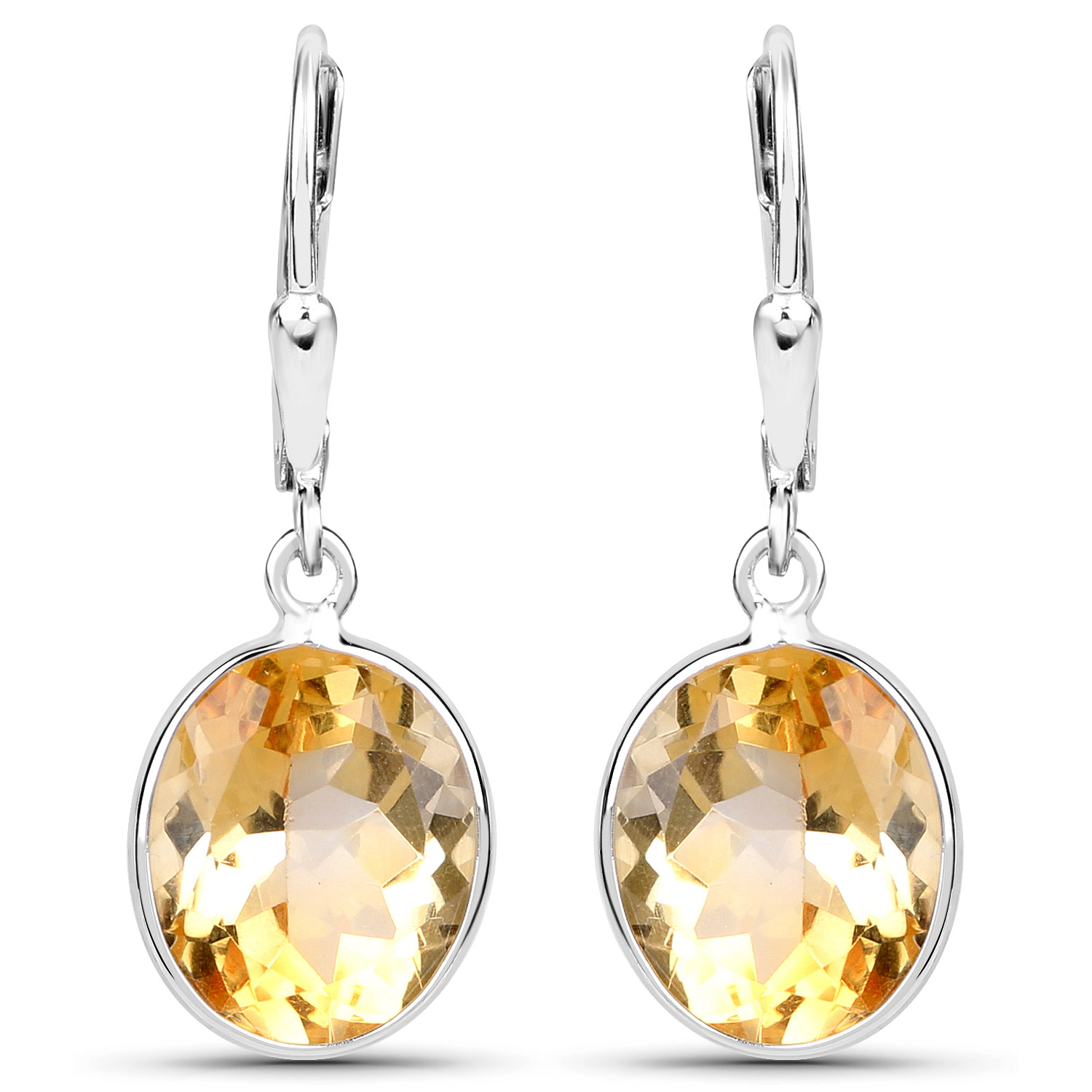 9.60 Carat Genuine Citrine .925 Sterling Silver Earrings