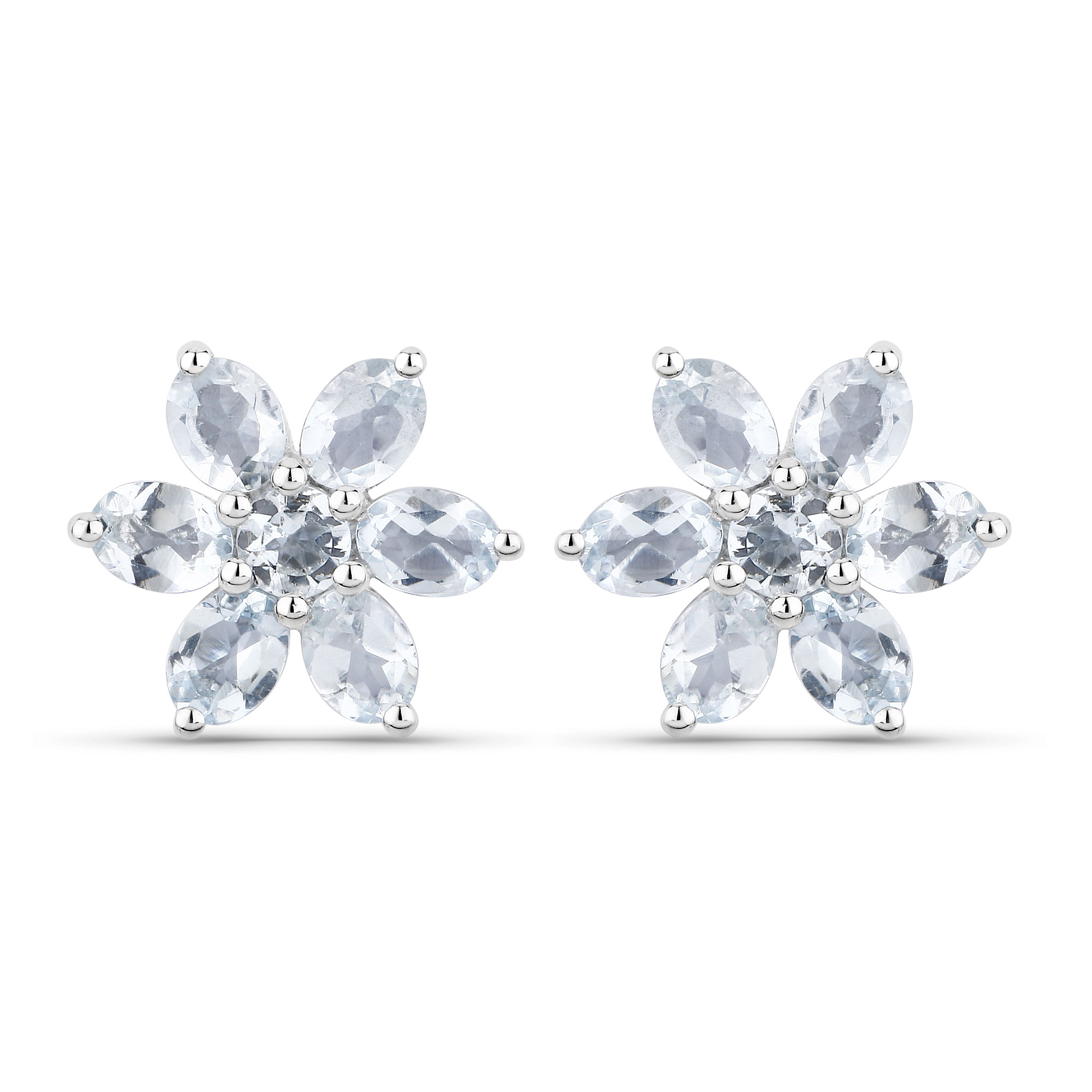2.00 Carat Genuine Aquamarine .925 Sterling Silver Earrings