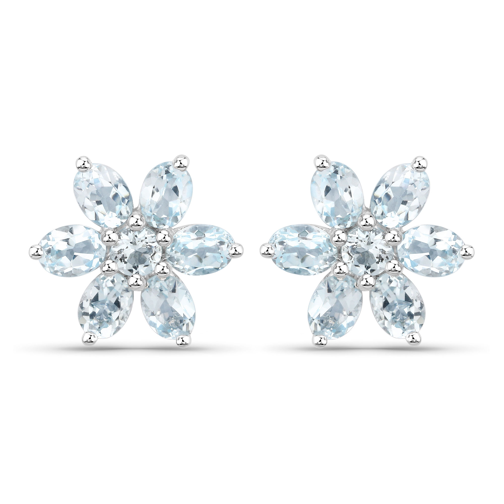 2.52 Carat Genuine Blue Topaz .925 Sterling Silver Earrings