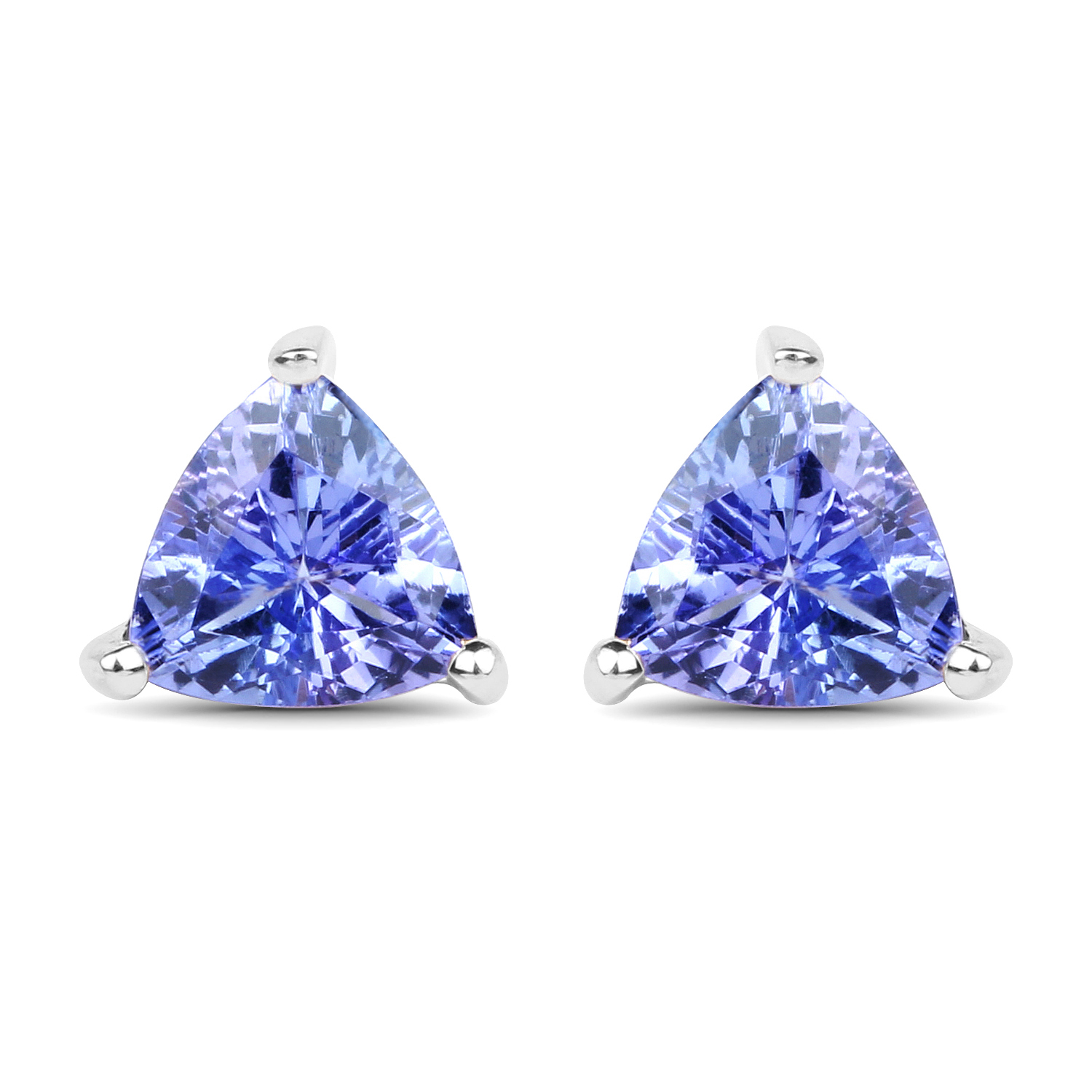 1.22 Carat Genuine Tanzanite 14K White Gold Earrings