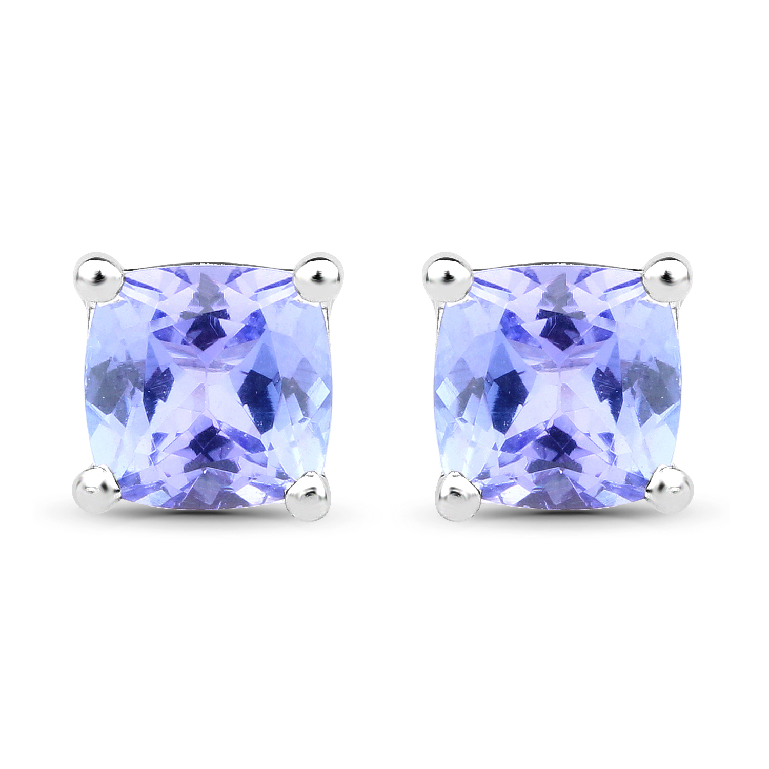 1.50 Carat Genuine Tanzanite .925 Sterling Silver Earrings