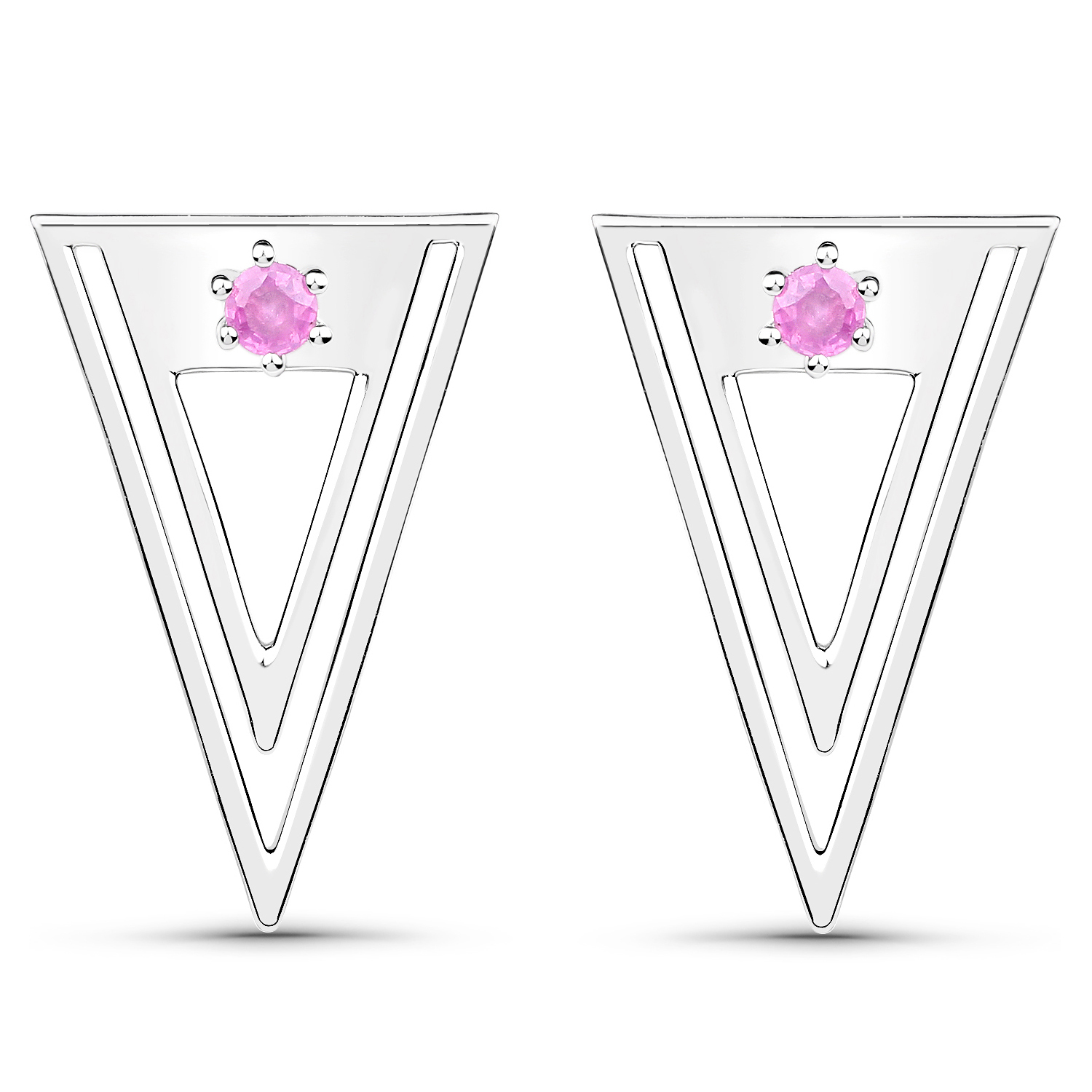 0.26 Carat Genuine Ruby .925 Sterling Silver Earrings