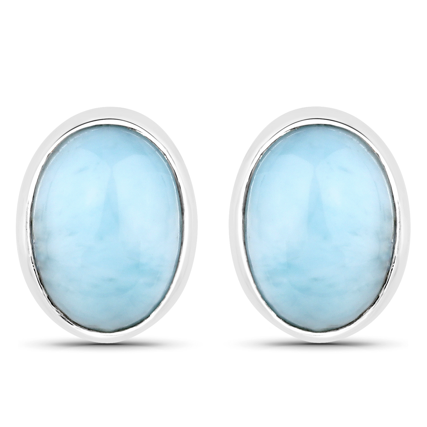 2.00 Carat Genuine Larimar .925 Sterling Silver Earrings