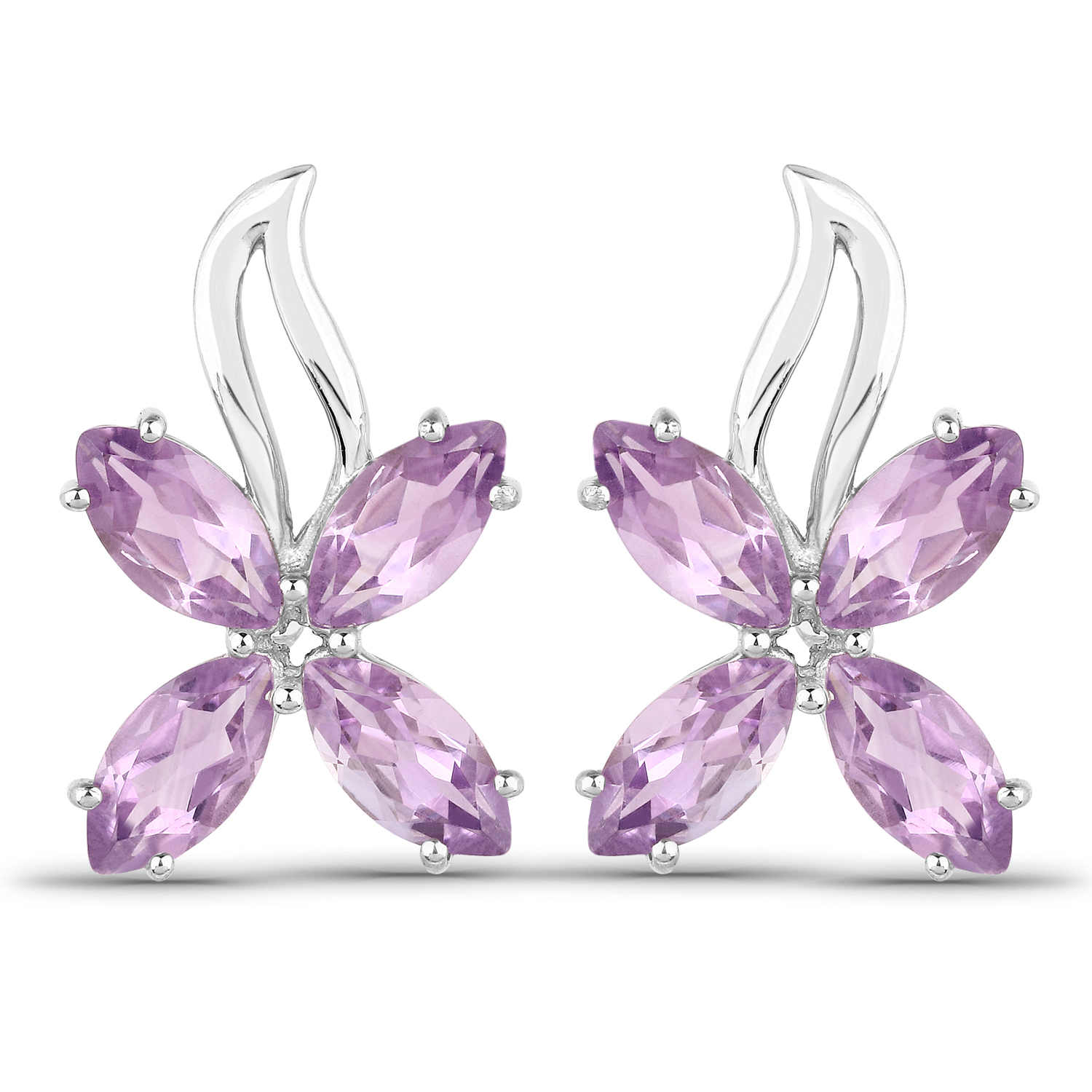 8.00 Carat Genuine Amethyst .925 Sterling Silver Earrings