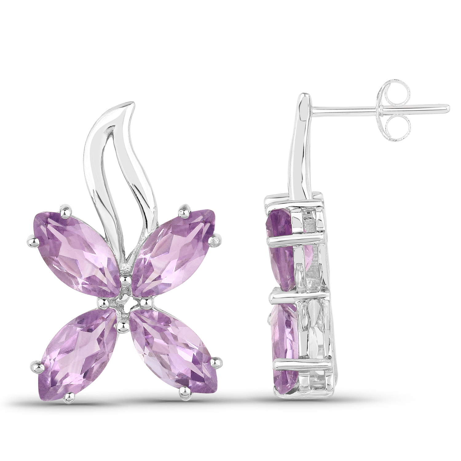 8.00 Carat Genuine Amethyst .925 Sterling Silver Earrings